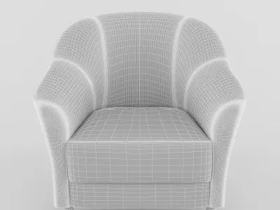 Chair maroon leather 3D model