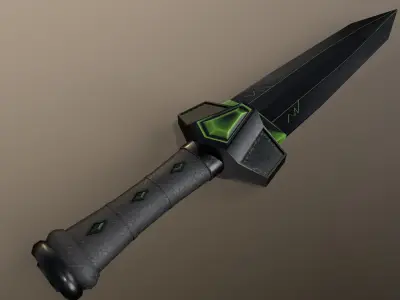 Game Ready necrotic dagger Low-poly 3D model