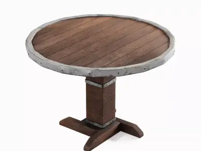 Antique Medieval Table 03 Low-poly 3D model