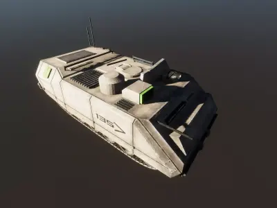 KB03 Heavy Armored SciFi Tank APC Low-poly 3D model