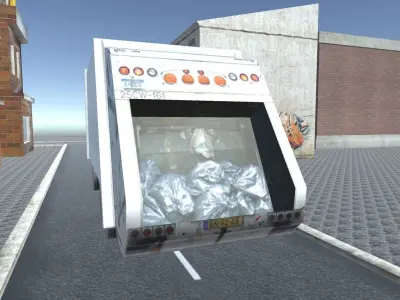 Garbage Truck Low-poly 3D model