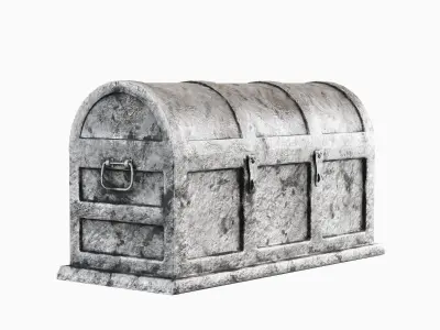 Metal Treasure Chest 02  Low-poly 3D model