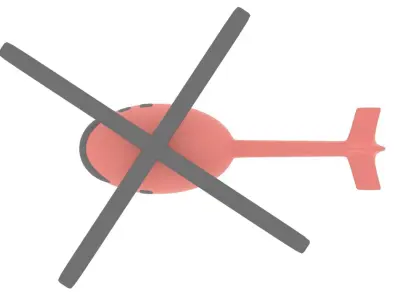 simple helicopter Low-poly 3D model