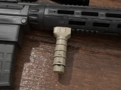 Foregrips rifle grips Low-poly 3D model