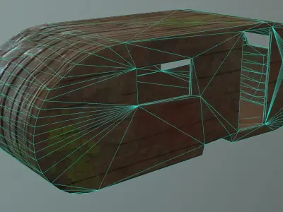 Old Trailer PBR Free low-poly 3D model