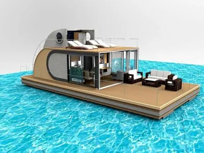 house on water Low-poly 3D model