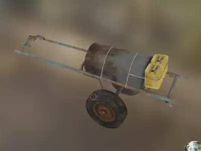 horse cart Low-poly 3D model