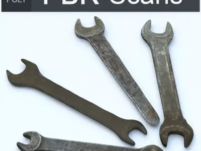 Wrenchs Middle Poly 3D model