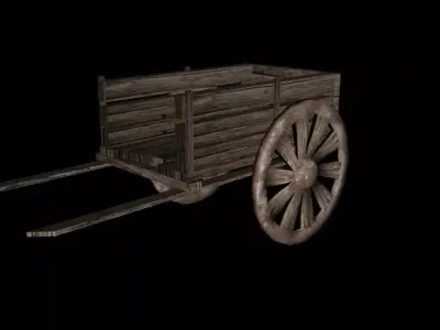 old tumbril Free low-poly 3D model