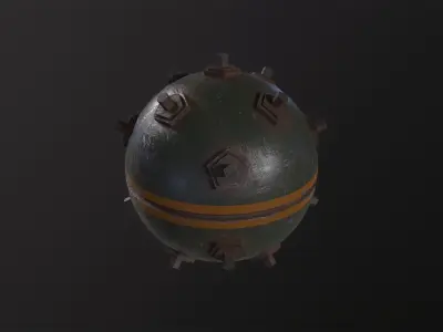 Naval Mine 3D Model Low-poly 3D model