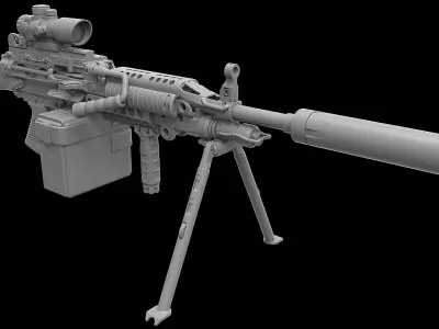 Mk 48 Light Weight Machine Gun 3D model
