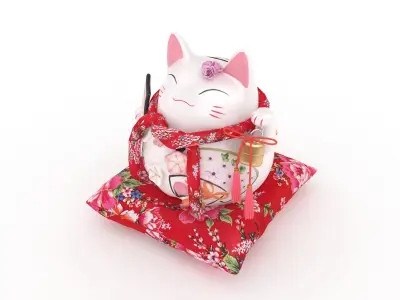 fortuneCat japanese kawaii cat figurine 3D model