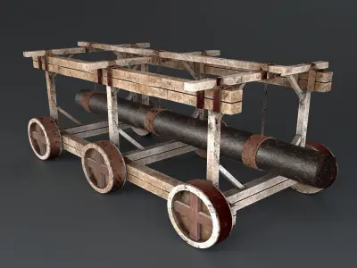 Battering Ram - Siege Tower Low-poly 3D model