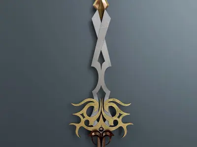 Fantasy style sword A2 Low-poly 3D model