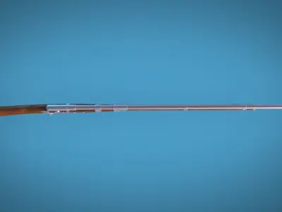 Percussion Rifle LowPoly Firearm  3D Model Low-poly 3D model