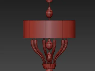 Pandora modern chandelier with shades 3D model