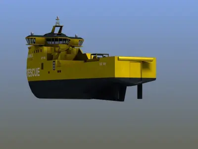 X-Bow Rescue Ship Low-poly 3D model