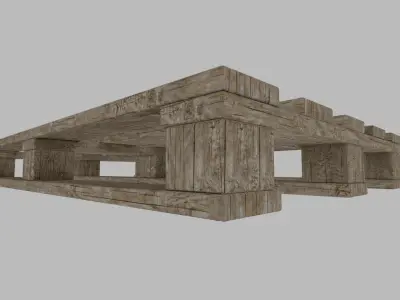 Pallet Low Poly 3D model adapted UE4 Unity Low-poly 3D model