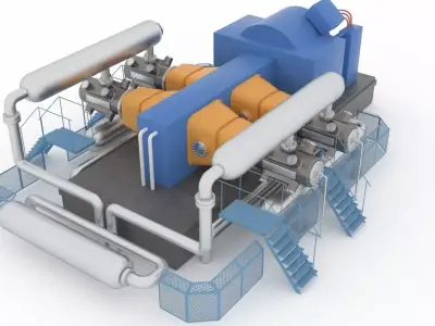 Indoor gas compressor Low-poly 3D model