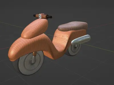3D Cartoon Scooter Model 3D model