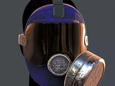 Gas mask helmet 3d model scifi Low-poly Low-poly 3D model Low-poly 3D model 15