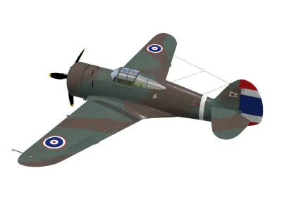 Curtiss Wright P36 Hawk75N 3D model