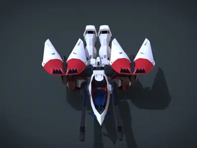 Wing 01x SpaceShip Low-poly 3D model