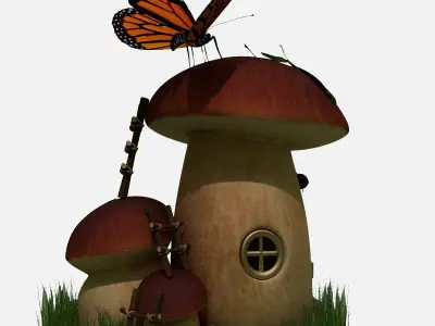 Fairy mushroom home fantasy series 3D model