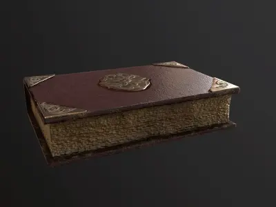 Ornate Leather Book - PBR Game Ready Low-poly 3D model