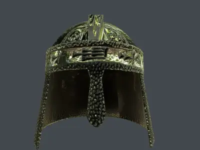 Engraved Steel Helmet Free low-poly 3D model