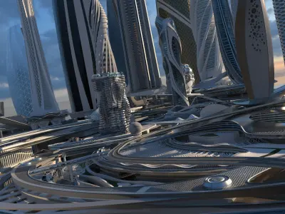 CBD. Future city. P4 model 3D model