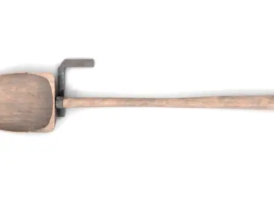 Ancient Wood Shovel Low-poly 3D model