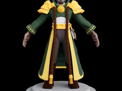3D Old Man Gaming  Character Low-poly 3D model