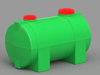 Green Plastic Water Tank 3D model