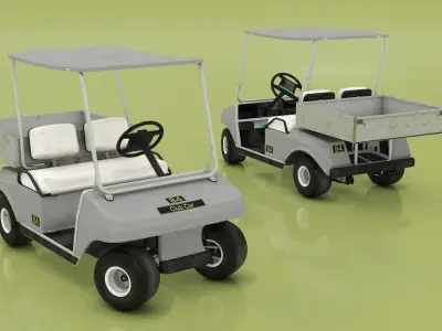 Golf Cart Utility Vehicle Rigged for Cinema 4D 3D model