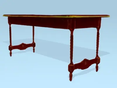 Vintage Desk Low-poly 3D model