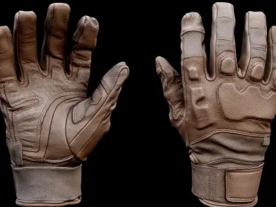 Tactical Gloves 014 Low-poly 3D model