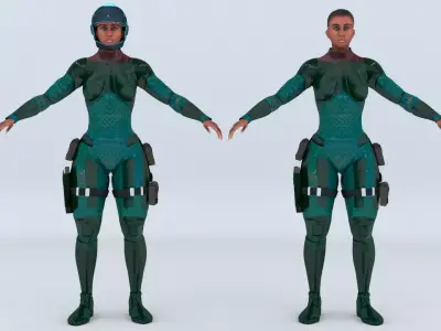 Futuristic Soldier Guardian 3D model