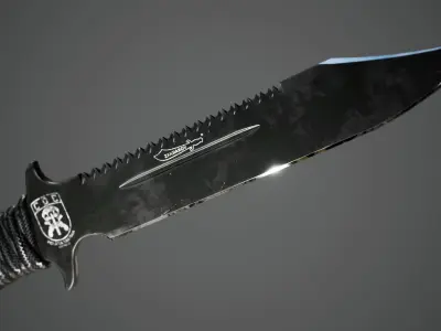 Paracord Tactical Knife Low-poly 3D model