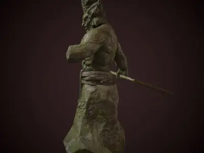 Demonic Statue Low-poly 3D model