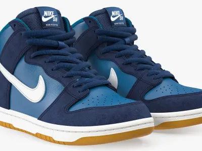 Skateboarding Shoe Nike SB Dunk High Pro Blue 3D model