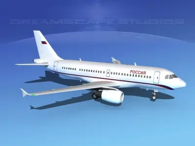 Airbus A319 Rossiya 3D model