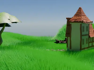 Location for game Low-poly 3D model