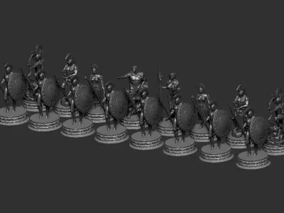 Antique CHESS BOARD complete bundle 3D print model