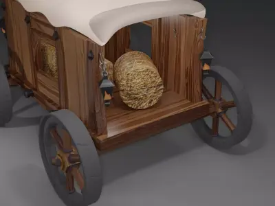 Stylized Cart PBR GameReady Low-poly 3D model