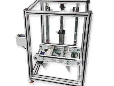 Vertical Chain Conveyor Lifter with Pneumatic Pallet Transfer 3D model