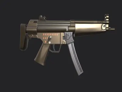 Heckler and Koch MP5 - Asset Model 3D Free low-poly 3D model