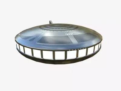 Alien Spaceship UFO A02 Aluminum - Sci Fi Spacecraft Design Low-poly 3D model