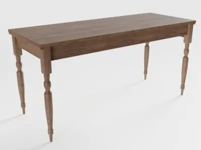 Old Wooden Table Low-poly 3D model
