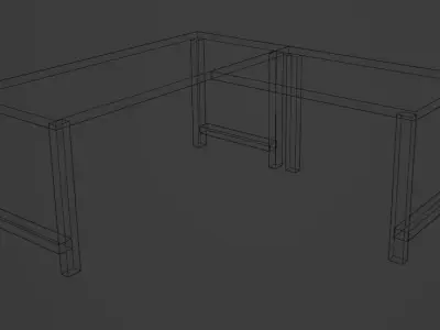 Uline H-8404 L-Shaped Industrial Packing Table Free low-poly 3D model
